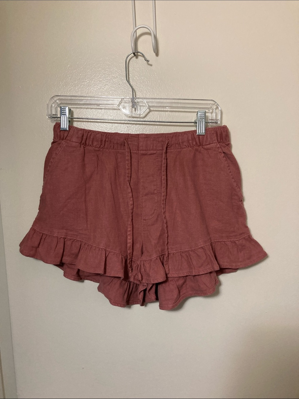 American Eagle Outfitters Dusty Rose Ruffle Shorts